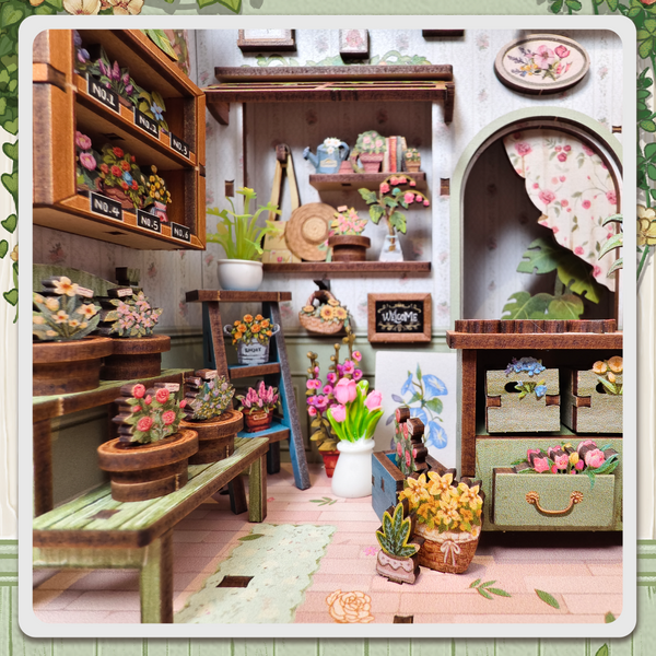 Inside display of flowers
