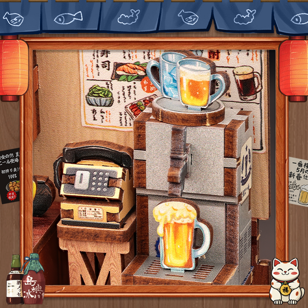 A vintage counter with chilled beer